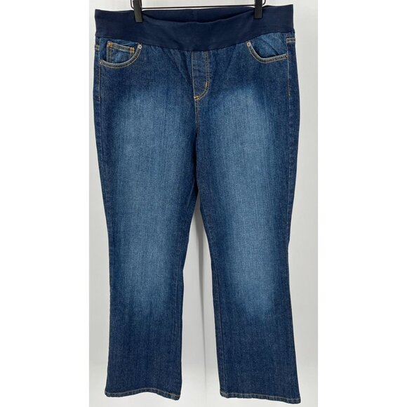 Oh Baby Motherhood Maternity Wide Leg Jean Xl 3" Elastic Waistband  Denim Pants - Picture 1 of 12